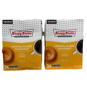 Krispy Kreme Original Glazed Doughnut K-cup Coffee Pods 2X Boxes 48 Total K-cups